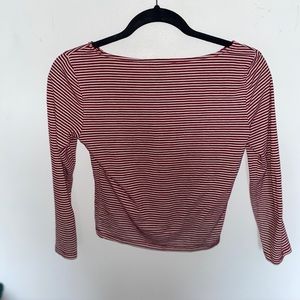 crop striped long sleeve